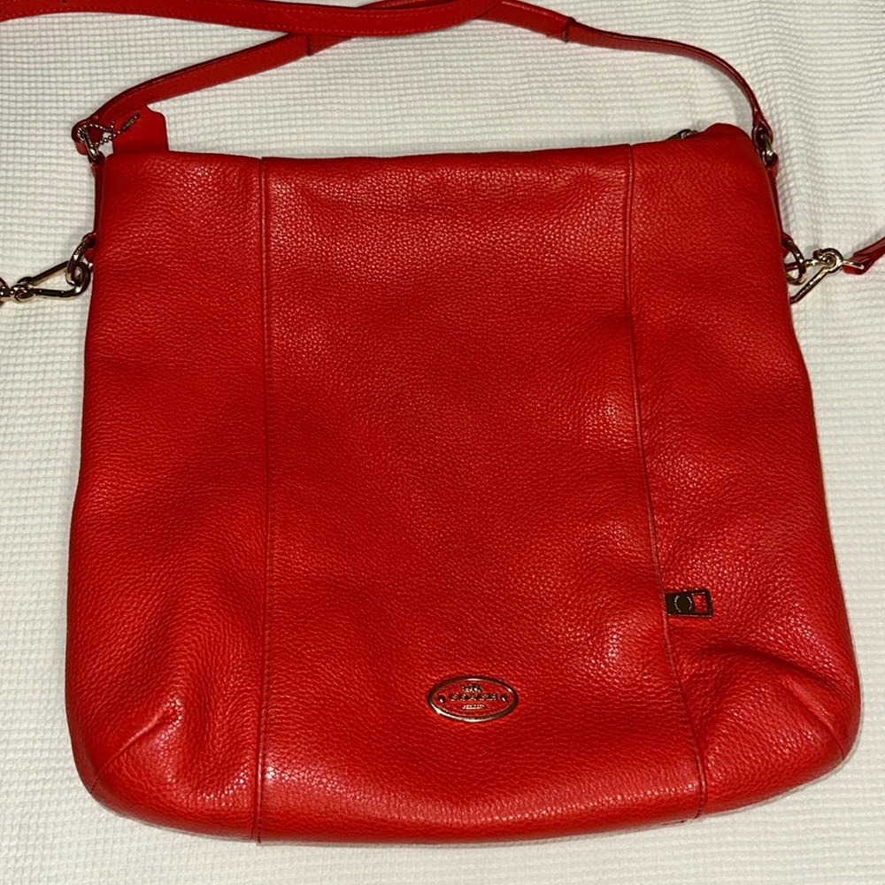 Coach Red Leather Shoulder Bag